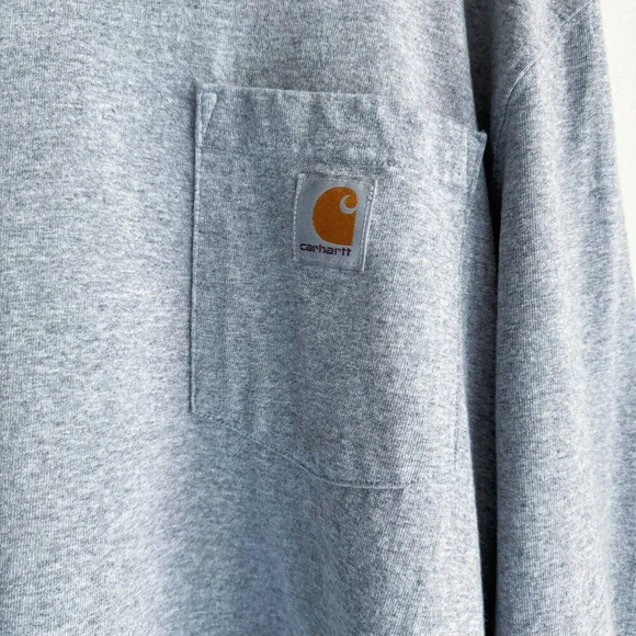 Carhartt Grey Long Sleeve Classic T Shirt Loose Fit M - Picture 4 of 7